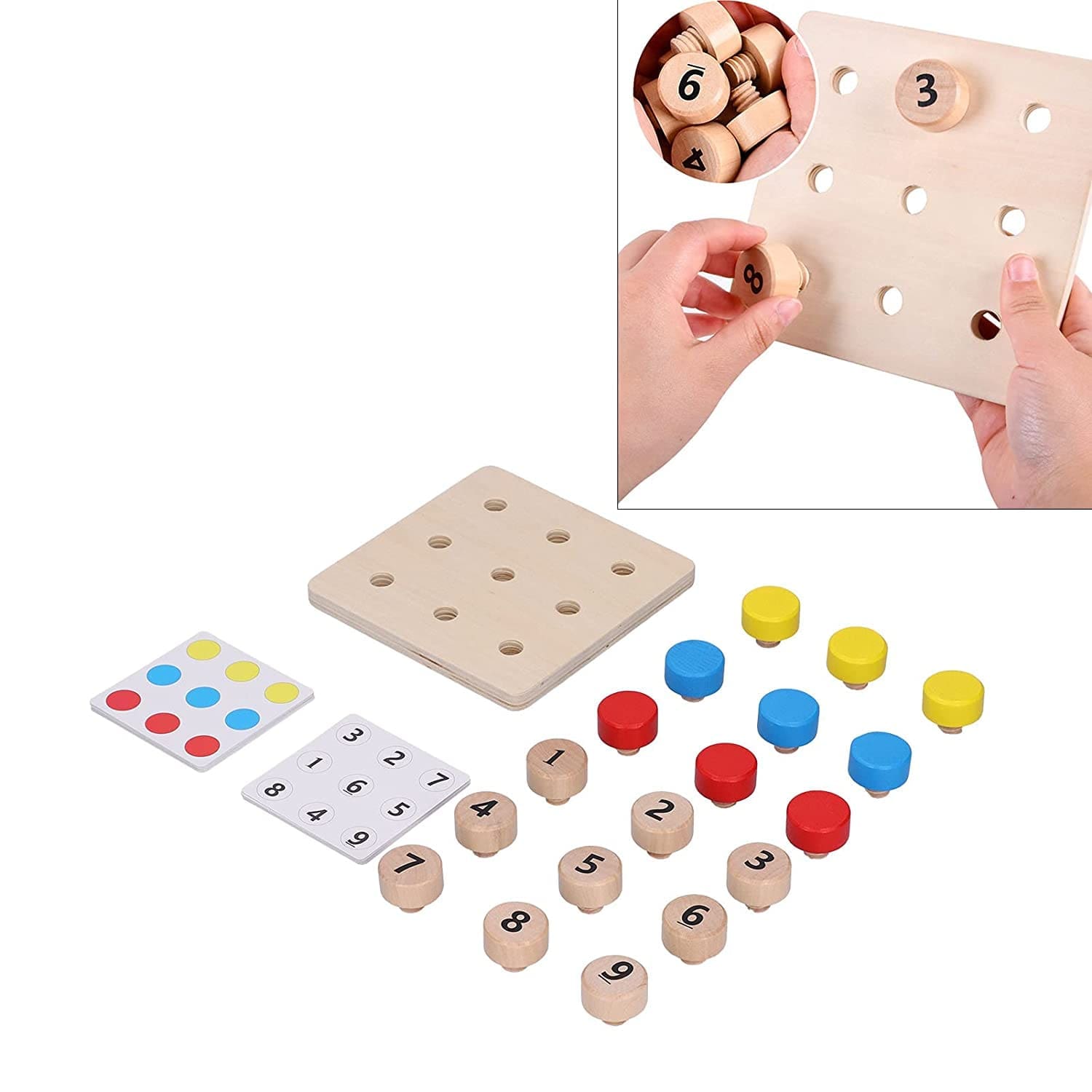 Wooden Screw math  toy