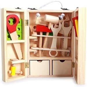 Wooden Toy Simulation Disassembly Tool Box