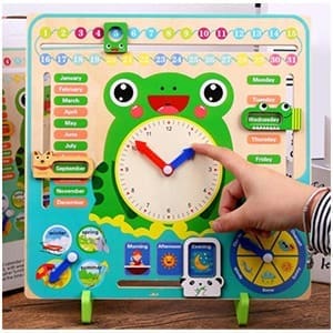 Interactive Frog Clock with Calendar & seasons;